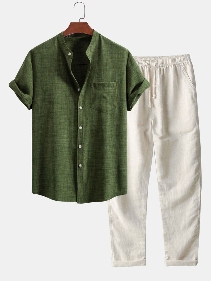 Diego | Camicia a maniche corte e pantaloni di lino