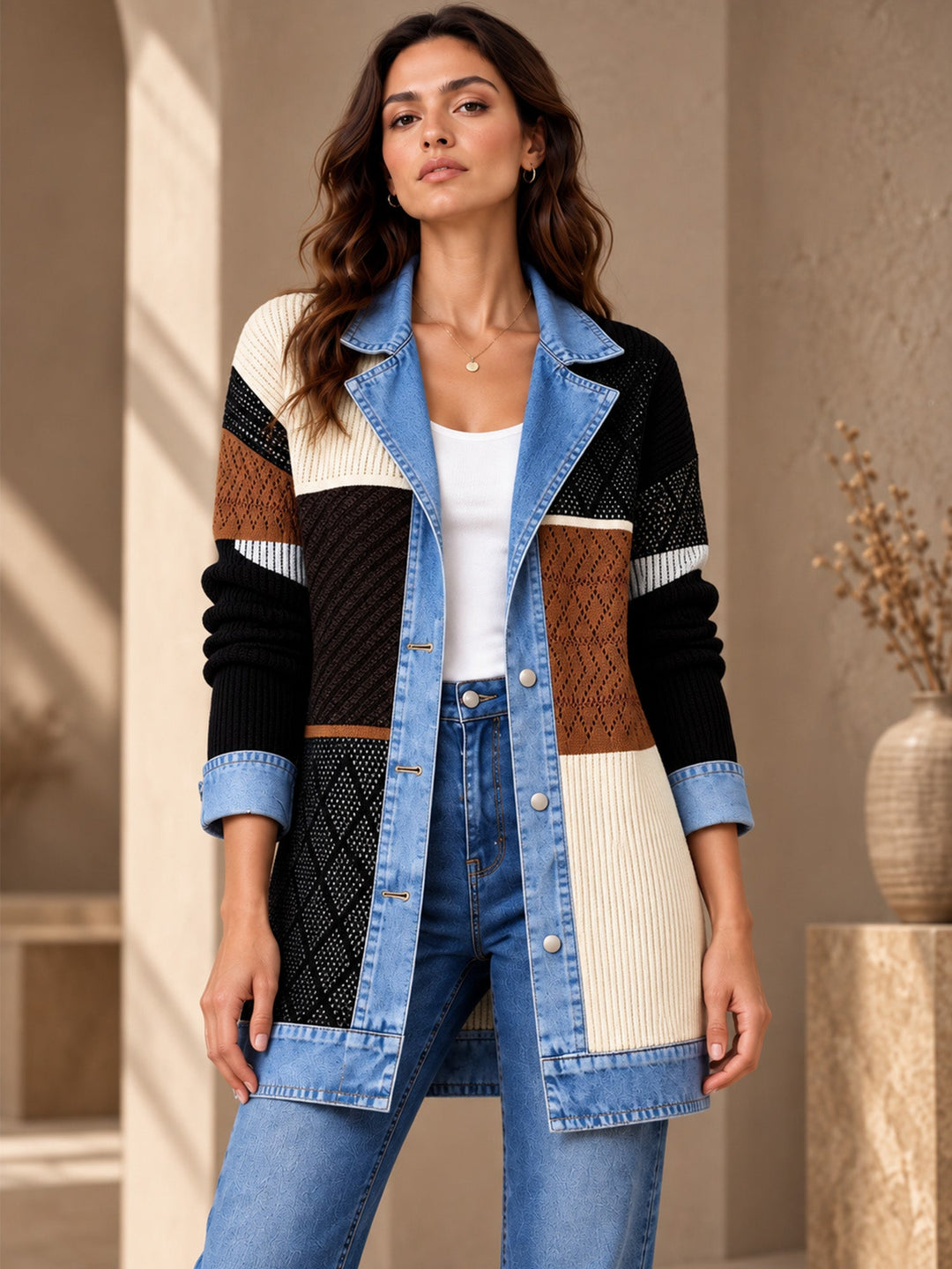 Amy | Elegant women's ribbed coat