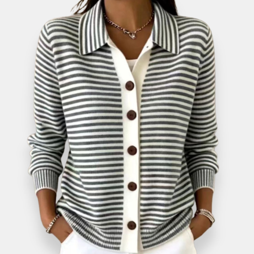 Amara |  Striped Button Cardigan