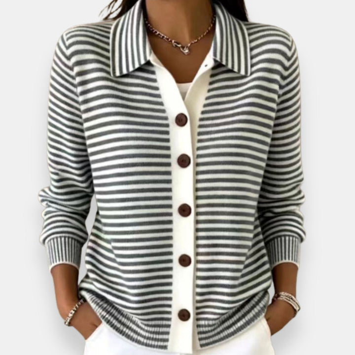 Amara |  Striped Button Cardigan