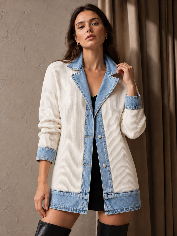 Amy | Elegant women's ribbed coat