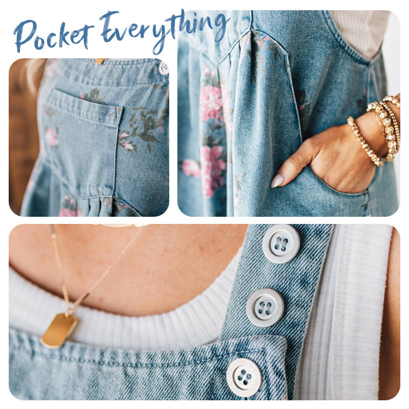 Teresa | Floral Printed Denim Jumpsuit