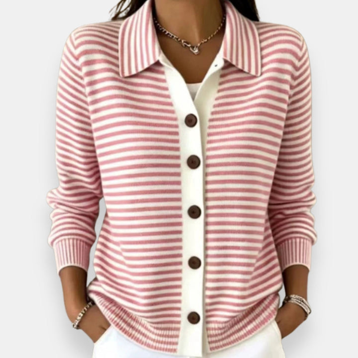 Amara |  Striped Button Cardigan