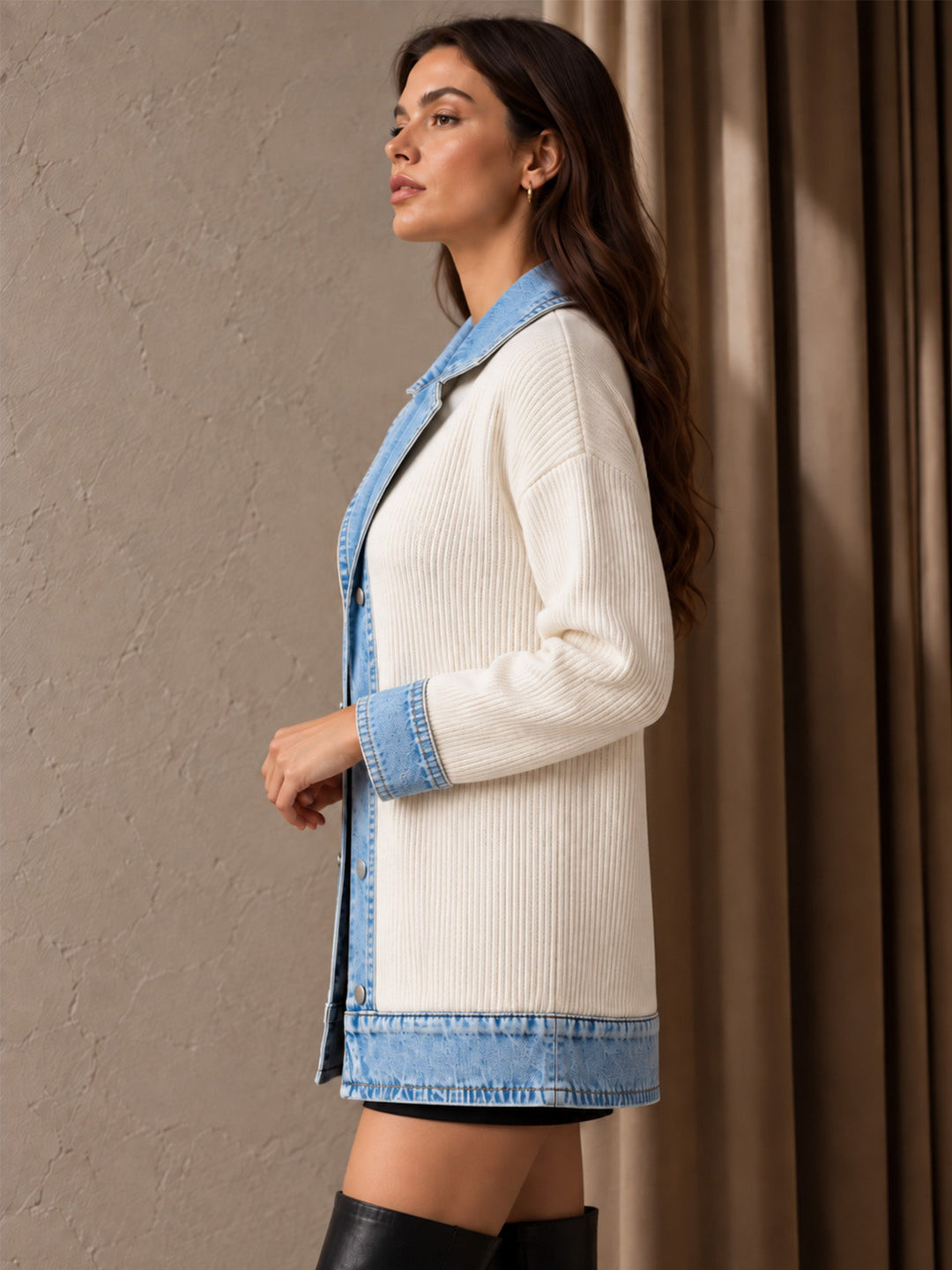 Amy | Elegant women's ribbed coat