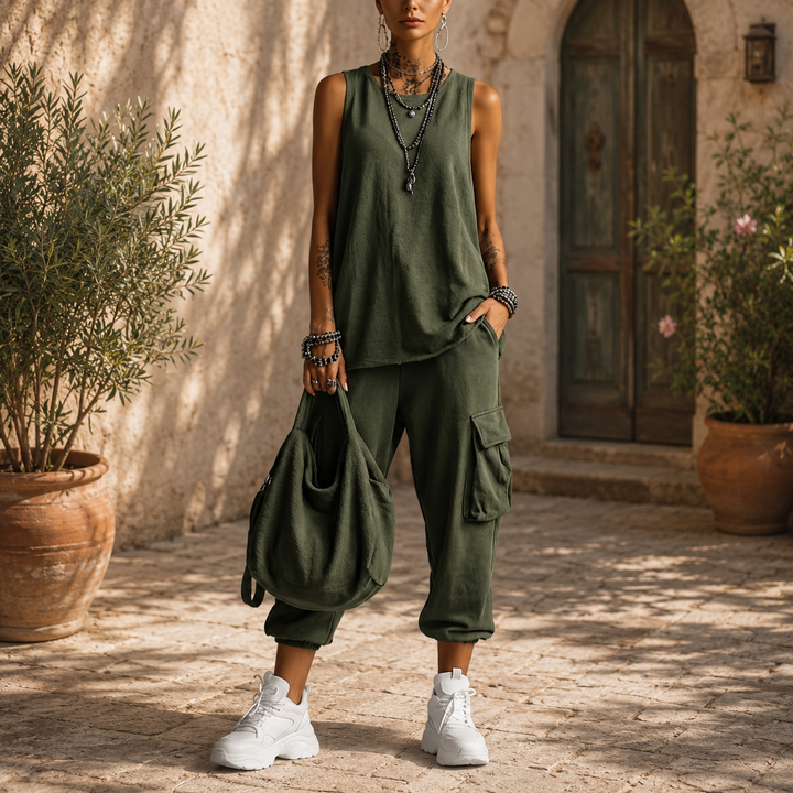 Martina | Completo Casual Morbido con Tasche