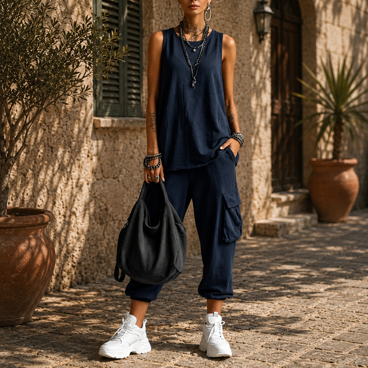 Martina | Completo Casual Morbido con Tasche