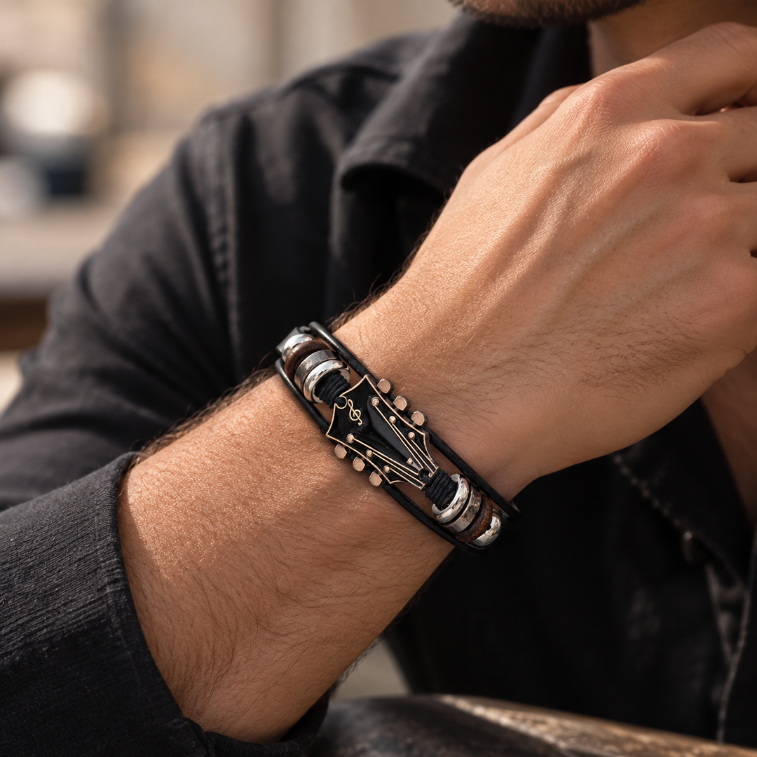 Flavio Guitar Leather Bracelet