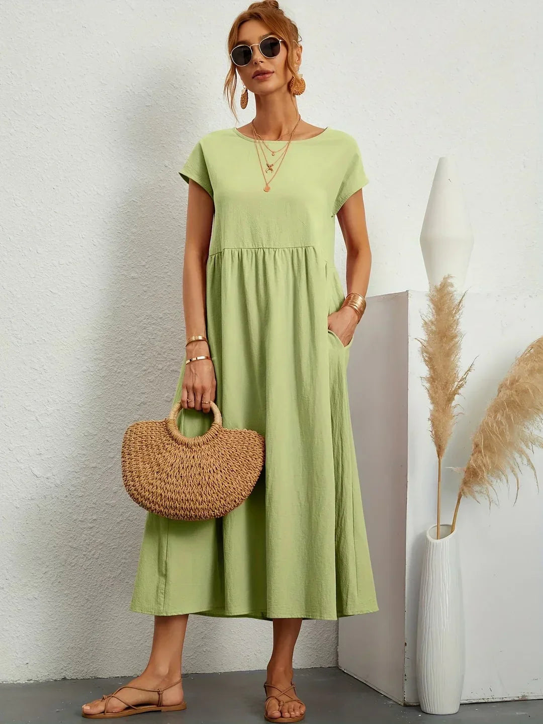 Loretta | Lightweight Soft Cotton Dress with Pockets