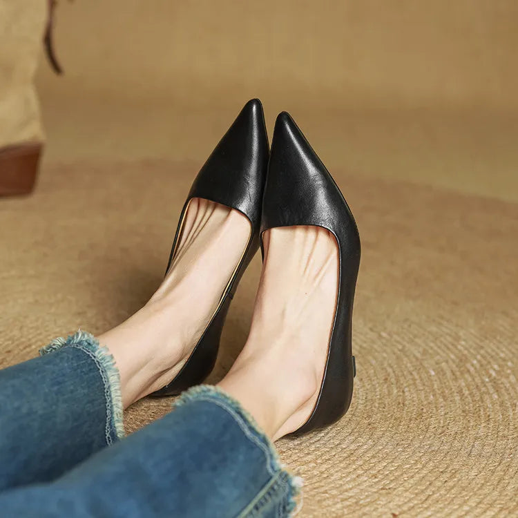 Alyssa | Leather Heels