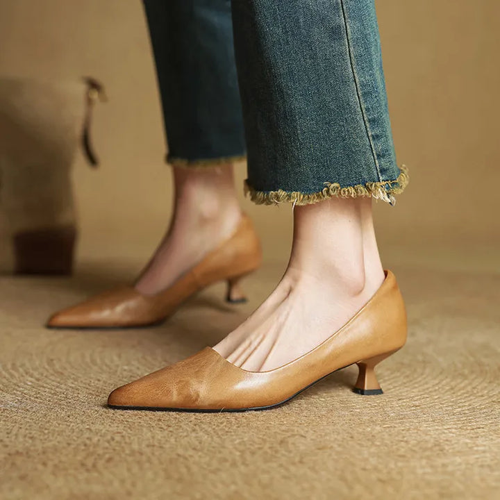 Alyssa | Leather Heels