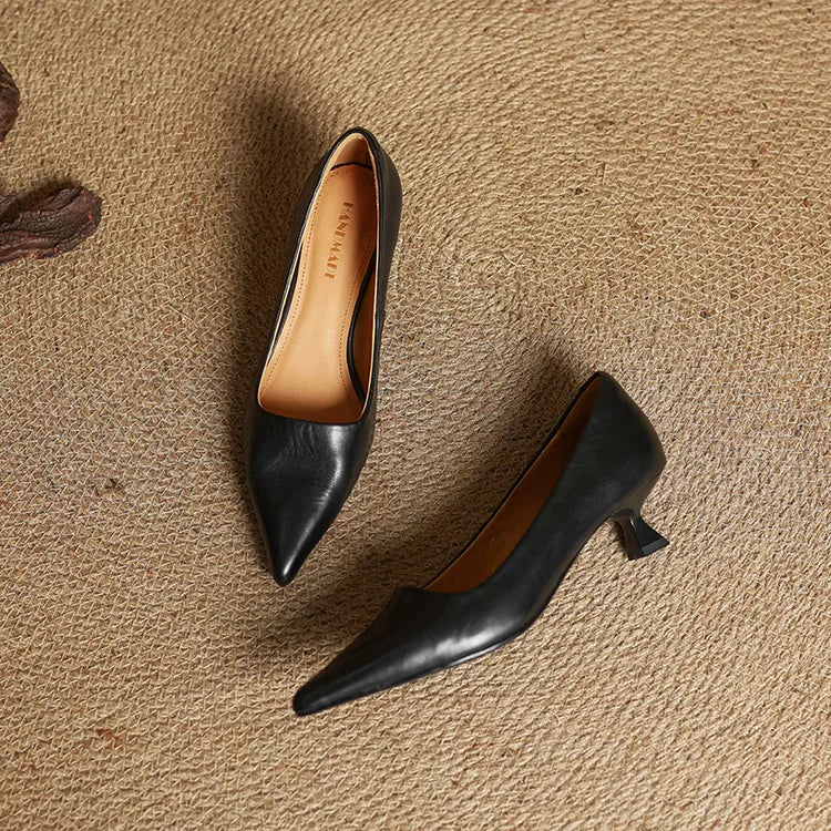 Alyssa | Leather Heels