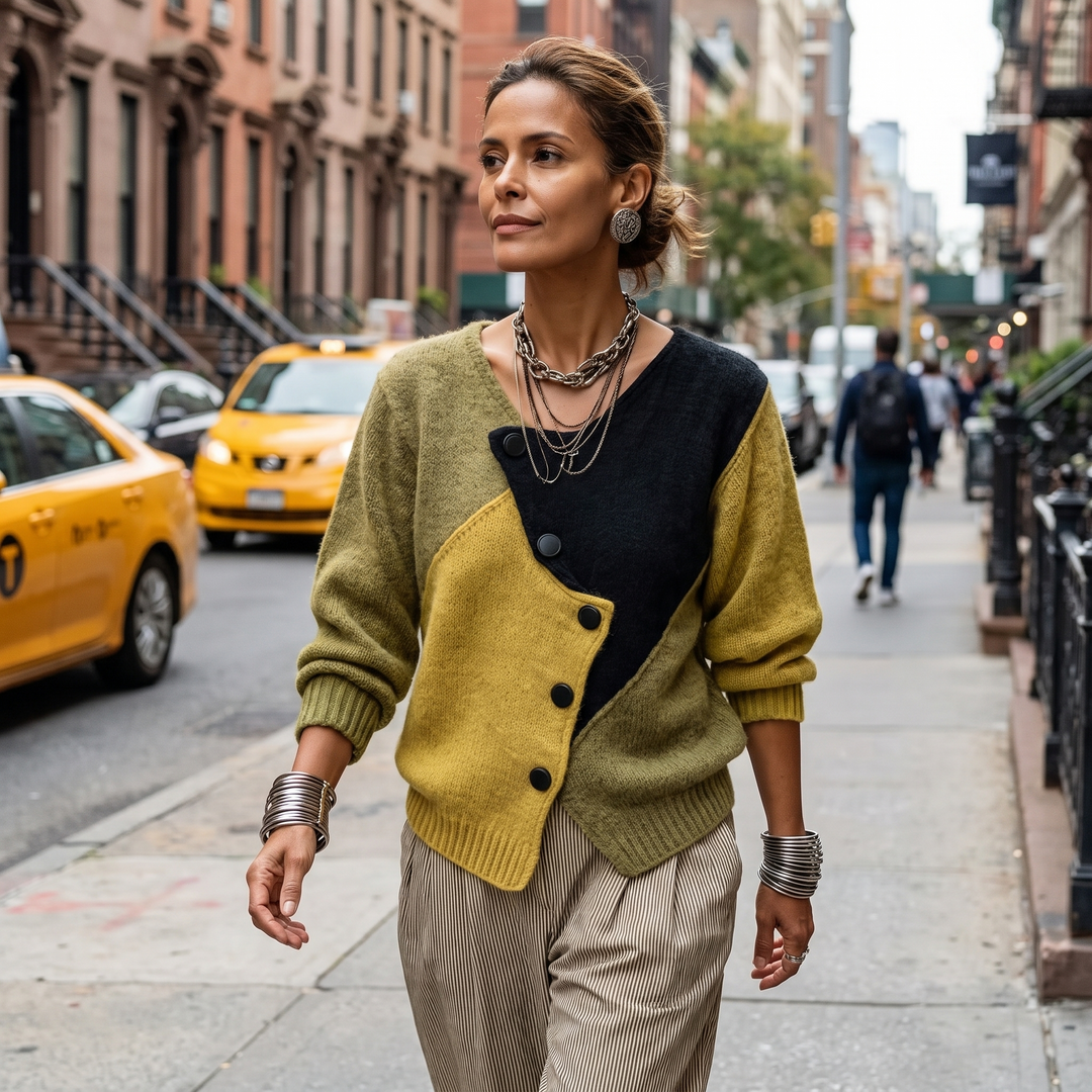 Heidi | Pull en maille color-block