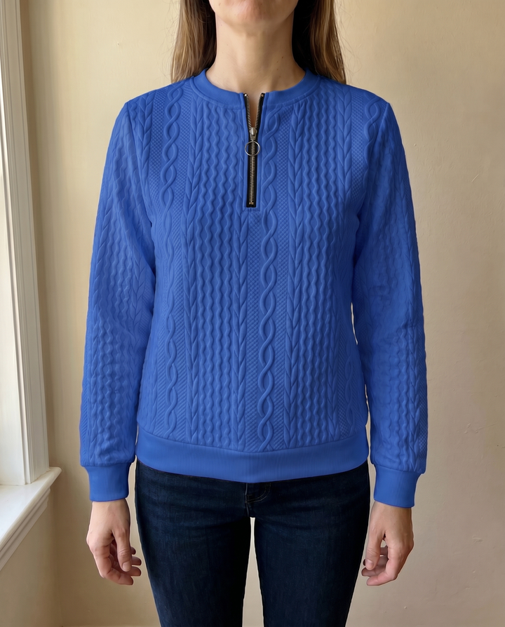 NAZARENA | TEXTURED ZIPPER SWEATSHIRT